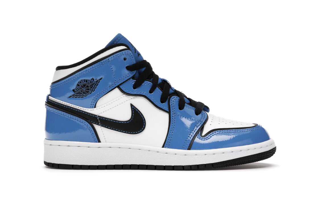 Jordan 1 Mid Signal Blue (Youth)