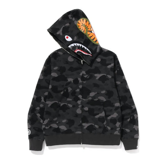 Bape Camo Shark Full Zip Hoodie Black