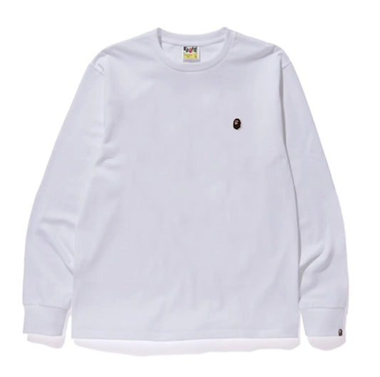 BAPE Ape Head One Point L/S Tee White