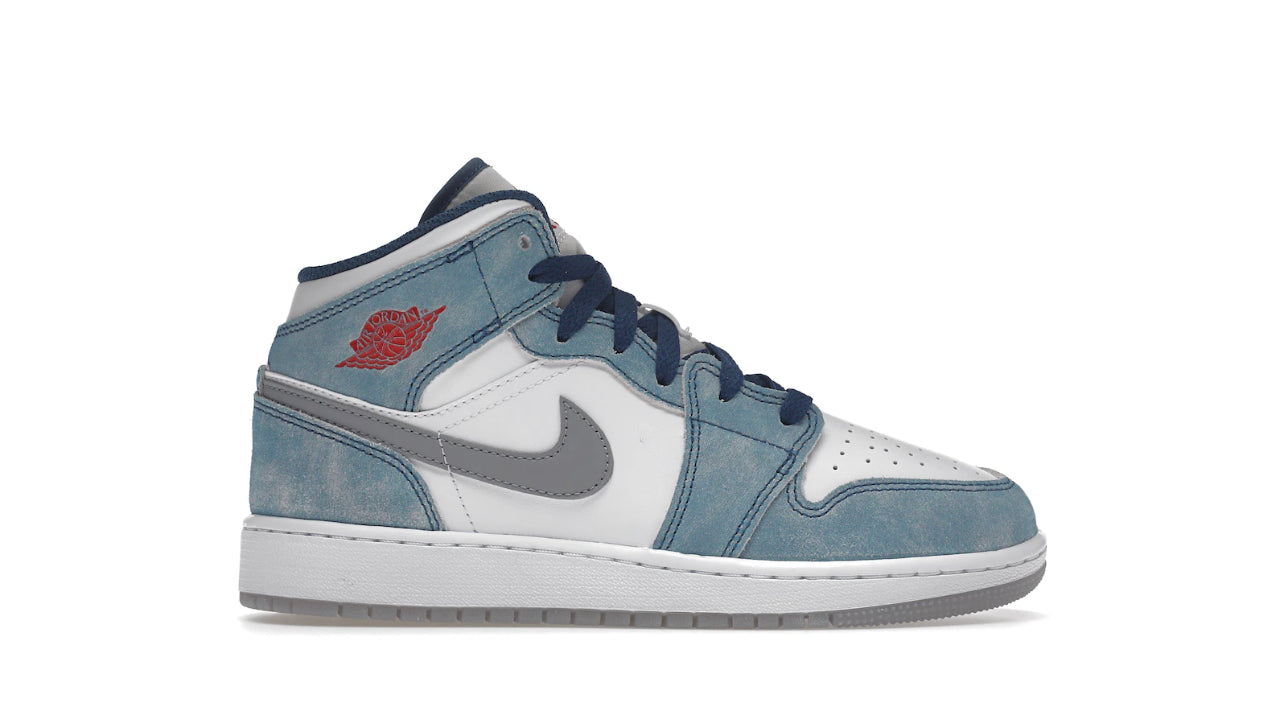 Jordan 1 Mid SE French Blue Light Steel (Youth)