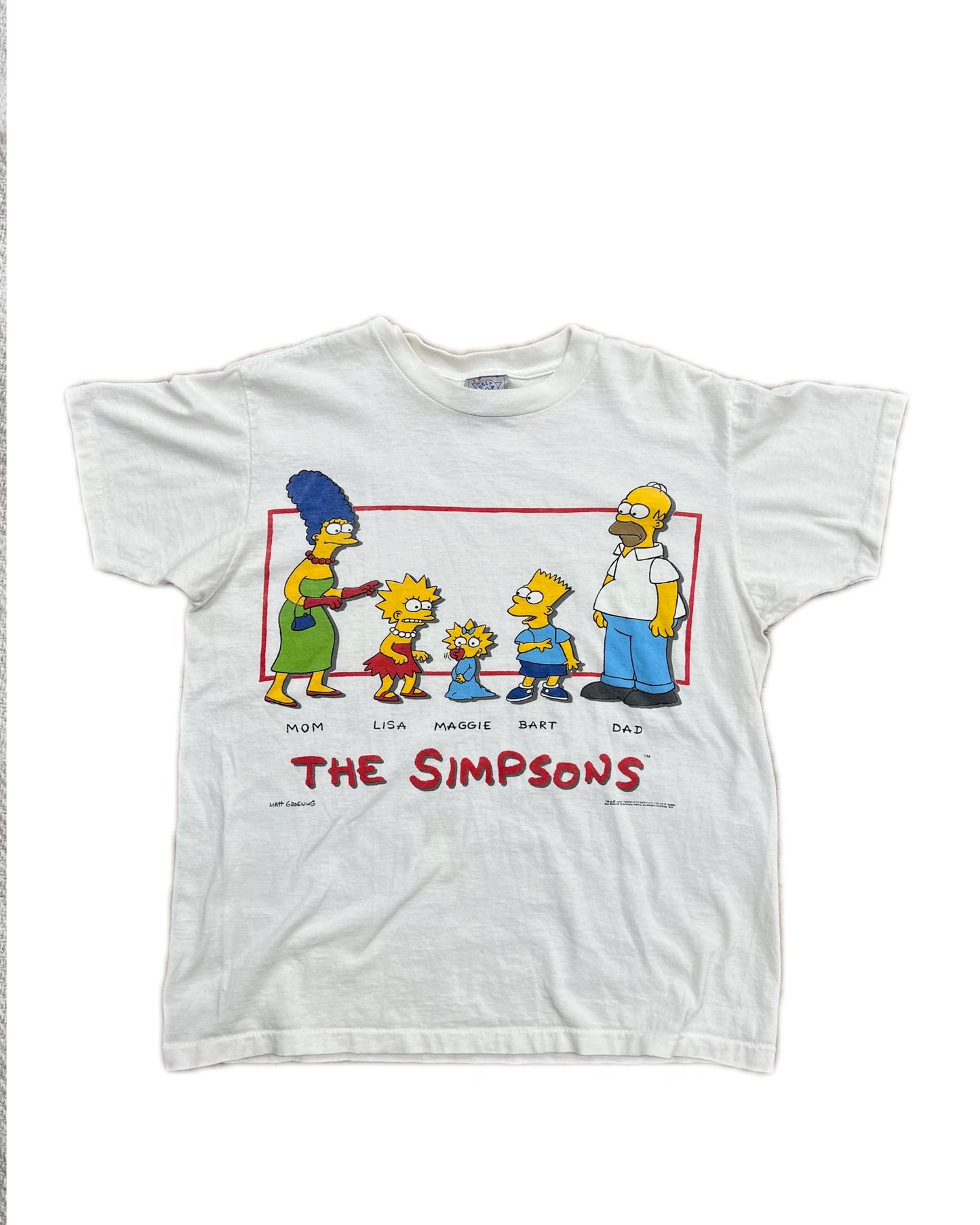 The Simpsons Family Vintage Tee White