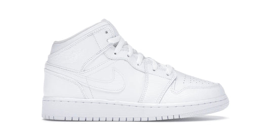 Jordan 1 Mid Triple White (Youth)