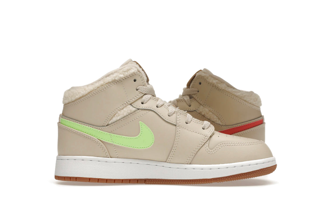 Jordan 1 Mid Fleece Pearl (Youth)