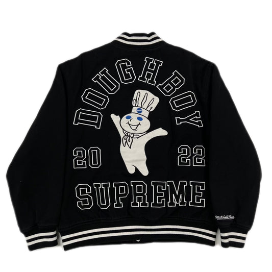 Supreme Mitchell x Ness Doughboy Twill Varsity Jacket Black