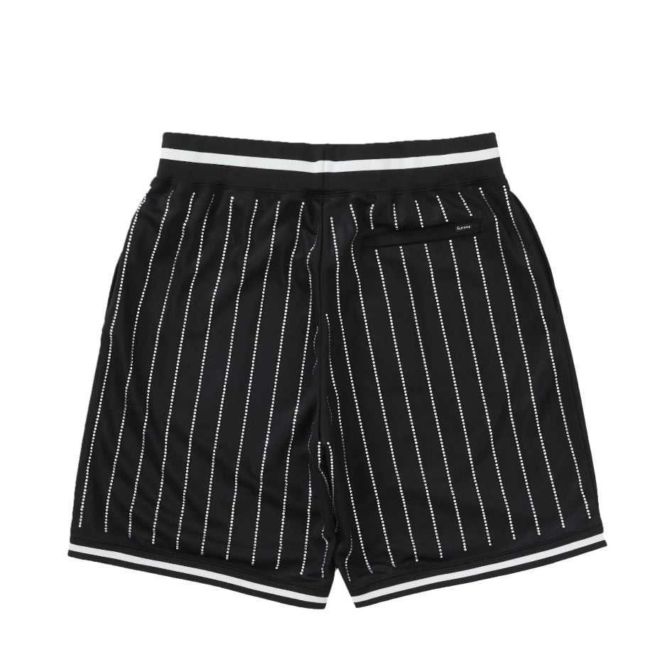 Supreme Rhinestone Stripe Basketball Shorts Black