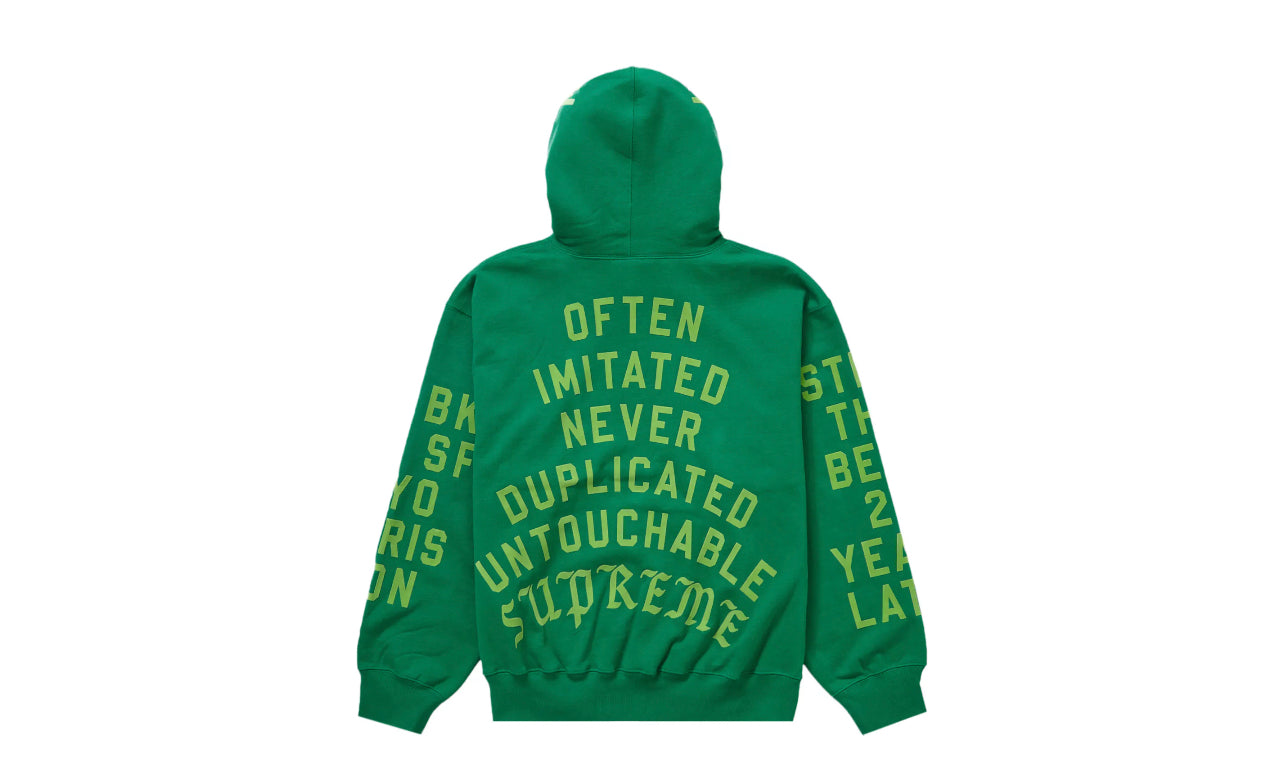 Supreme Team Flocked Hooded Sweatshirt Green – TG Sneaks LLC